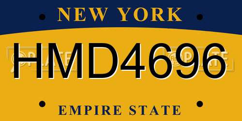 HMD4696 New York License Plate