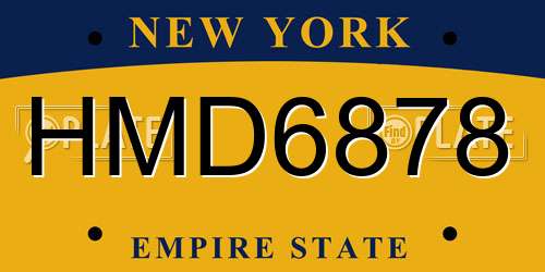 HMD6878 New York License Plate