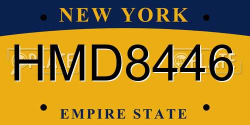 HMD8446 New York License Plate