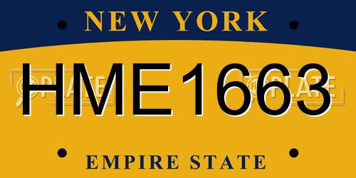 HME1663 New York License Plate