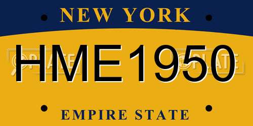 HME1950 New York License Plate