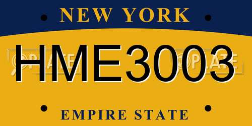 HME3003 New York License Plate