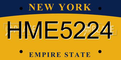HME5224 New York License Plate