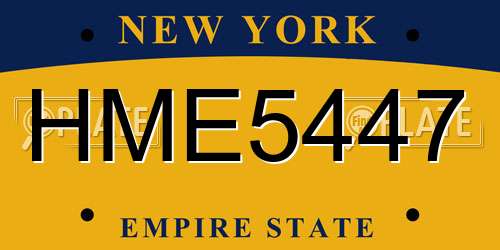 HME5447 New York License Plate