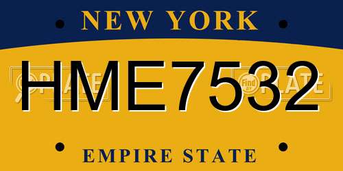 HME7532 New York License Plate