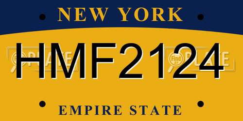 HMF2124 New York License Plate