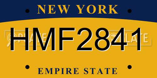 HMF2841 New York License Plate