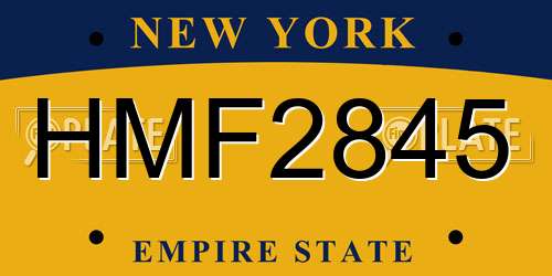 HMF2845 New York License Plate