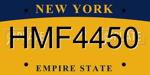 HMF4450 New York License Plate