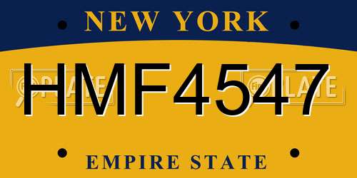 HMF4547 New York License Plate