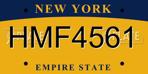 HMF4561 New York License Plate