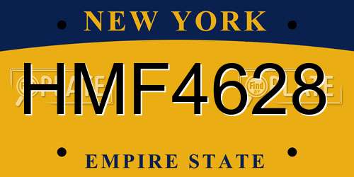 HMF4628 New York License Plate