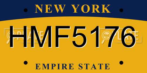 HMF5176 New York License Plate