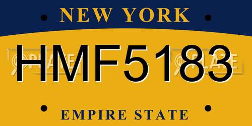 HMF5183 New York License Plate