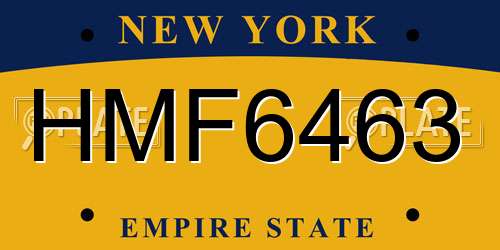 HMF6463 New York License Plate
