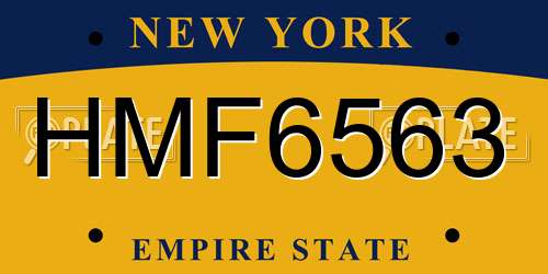 HMF6563 New York License Plate