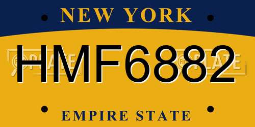 HMF6882 New York License Plate