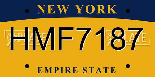 HMF7187 New York License Plate