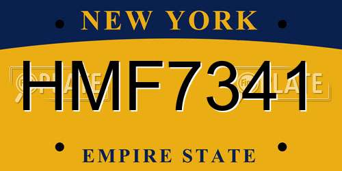 HMF7341 New York License Plate