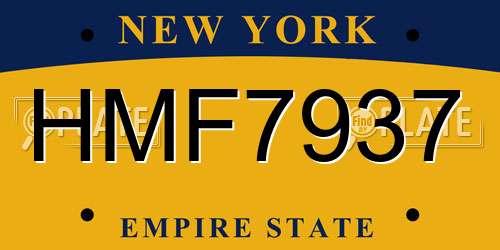 HMF7937 New York License Plate