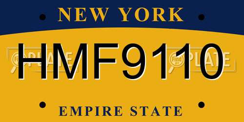 HMF9110 New York License Plate