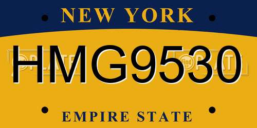 HMG9530 New York License Plate