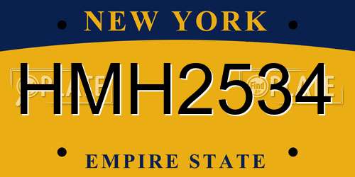HMH2534 New York License Plate