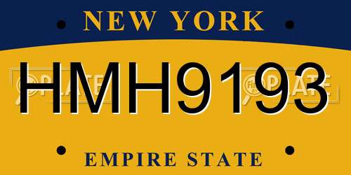 HMH9193 New York License Plate