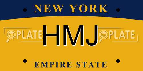 HMJ New York License Plate