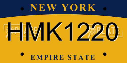 HMK1220 New York License Plate