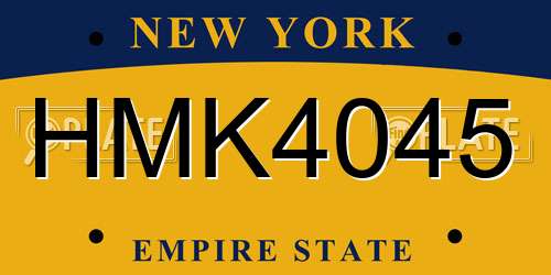 HMK4045 New York License Plate