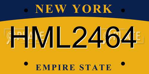 HML2464 New York License Plate