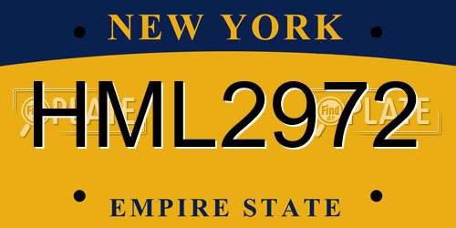 HML2972 New York License Plate