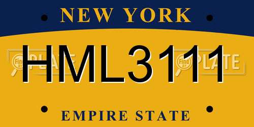 HML3111 New York License Plate