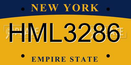 HML3286 New York License Plate