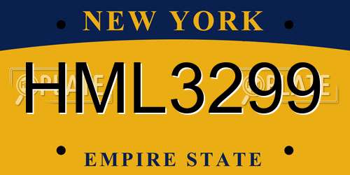 HML3299 New York License Plate