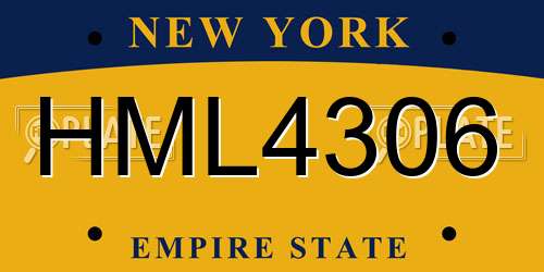 HML4306 New York License Plate