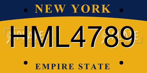 HML4789 New York License Plate