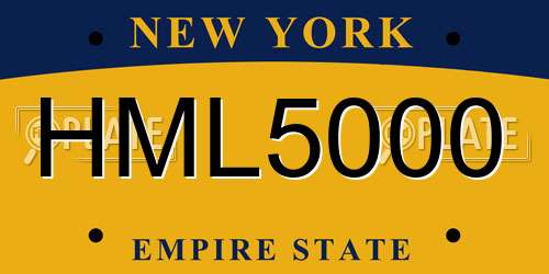 HML5000 New York License Plate