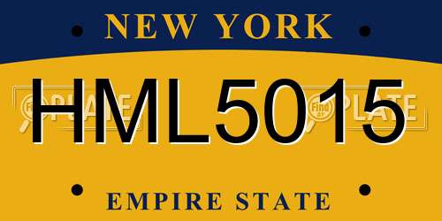HML5015 New York License Plate
