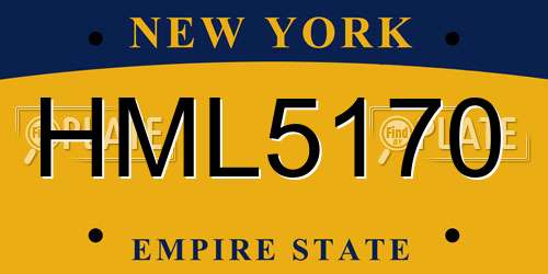 HML5170 New York License Plate