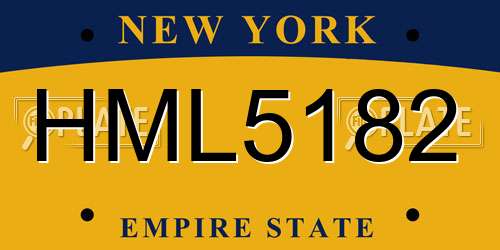 HML5182 New York License Plate