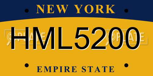 HML5200 New York License Plate