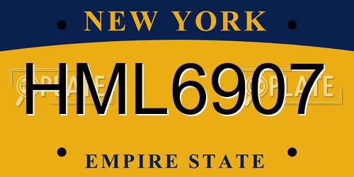 HML6907 New York License Plate
