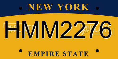 HMM2276 New York License Plate
