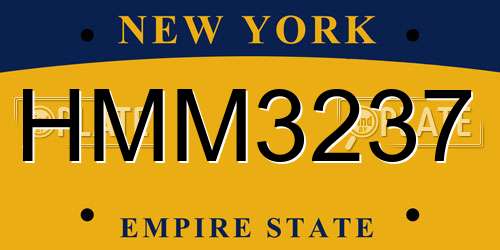 HMM3237 New York License Plate