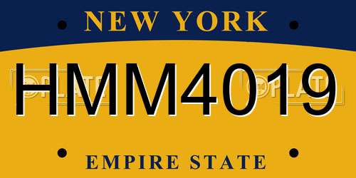 HMM4019 New York License Plate