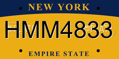 HMM4833 New York License Plate