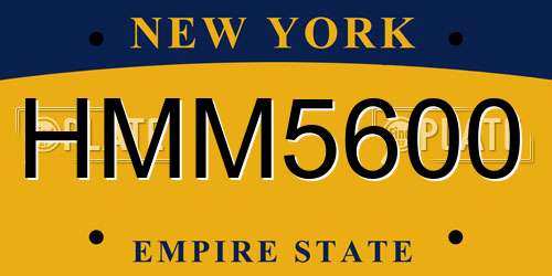 HMM5600 New York License Plate