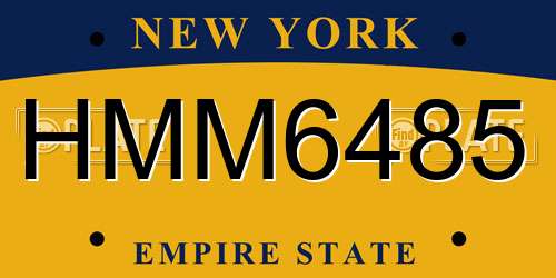 HMM6485 New York License Plate